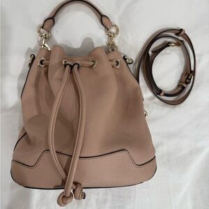 Rebecca Minkoff Mauve Pink Leather Drawstring Bag